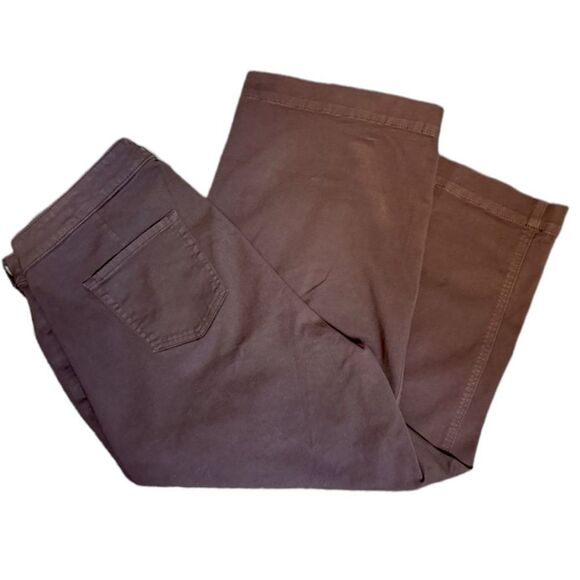Torrid Brown Puce Crop Wide Leg Stretch Twill High Rise Patch Pocket Pant NWT - Picture 5 of 10